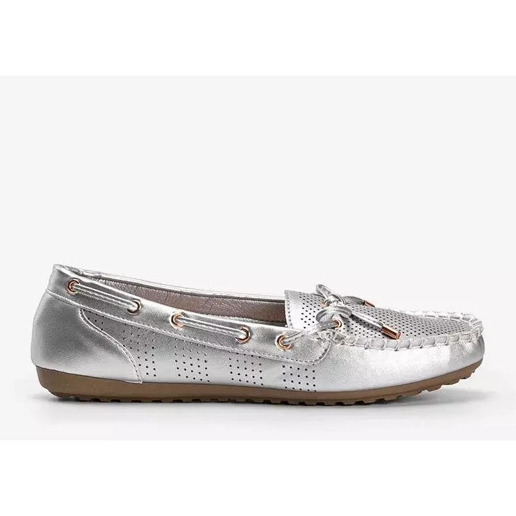 Silver loafers gjorda av ekoläder, öppet Esther 1