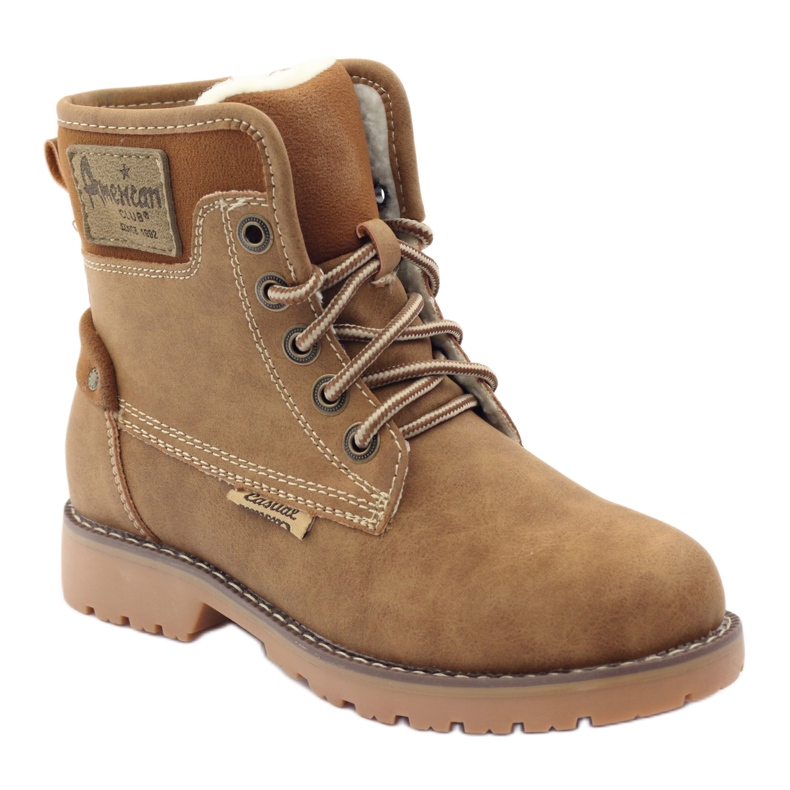 American Club Vinterstövlar, stövlar, tofflor, amerikansk kamel från 1904 brun mångfärgad 1