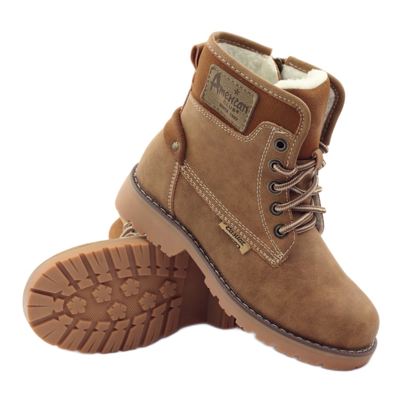 American Club Vinterstövlar, stövlar, tofflor, amerikansk kamel från 1904 brun mångfärgad 3