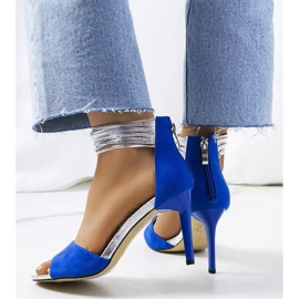 Blå Vasquez sandaler med hög klack silver- 2