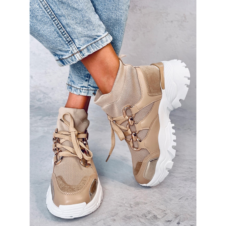 Petra Khaki socksneakers beige 2