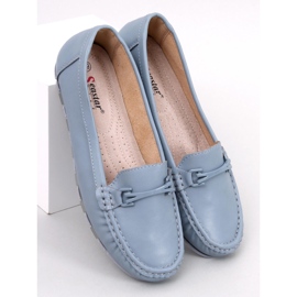 Klassiska loafers med innersula i läder Debell Blue blå 1