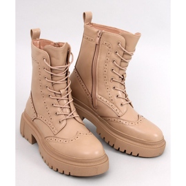 Aubert Khaki snörstövlar beige 1