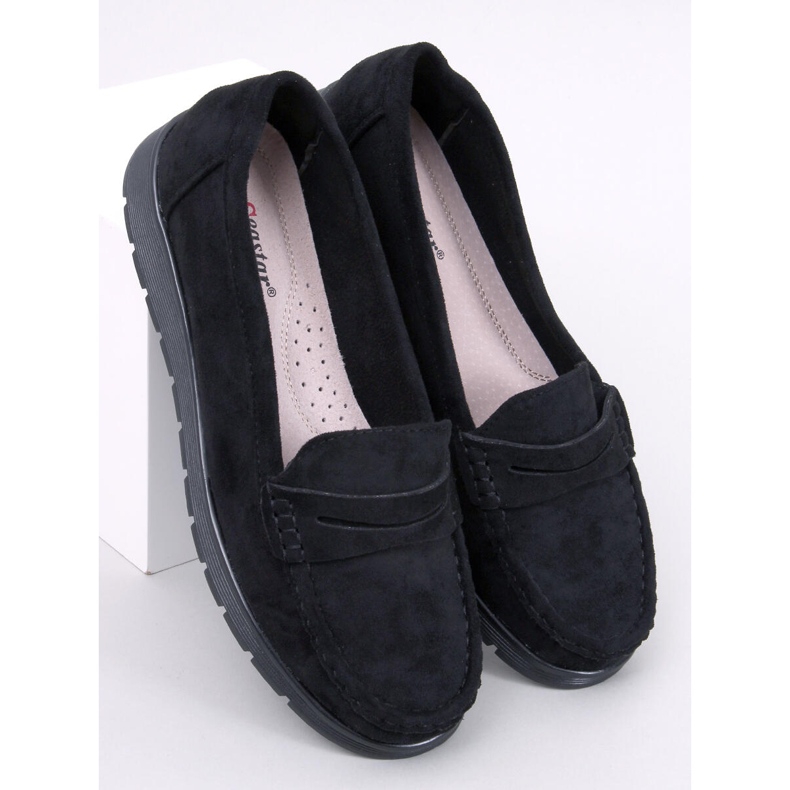 Mocka loafers med läder innersula Marit Black svart 1