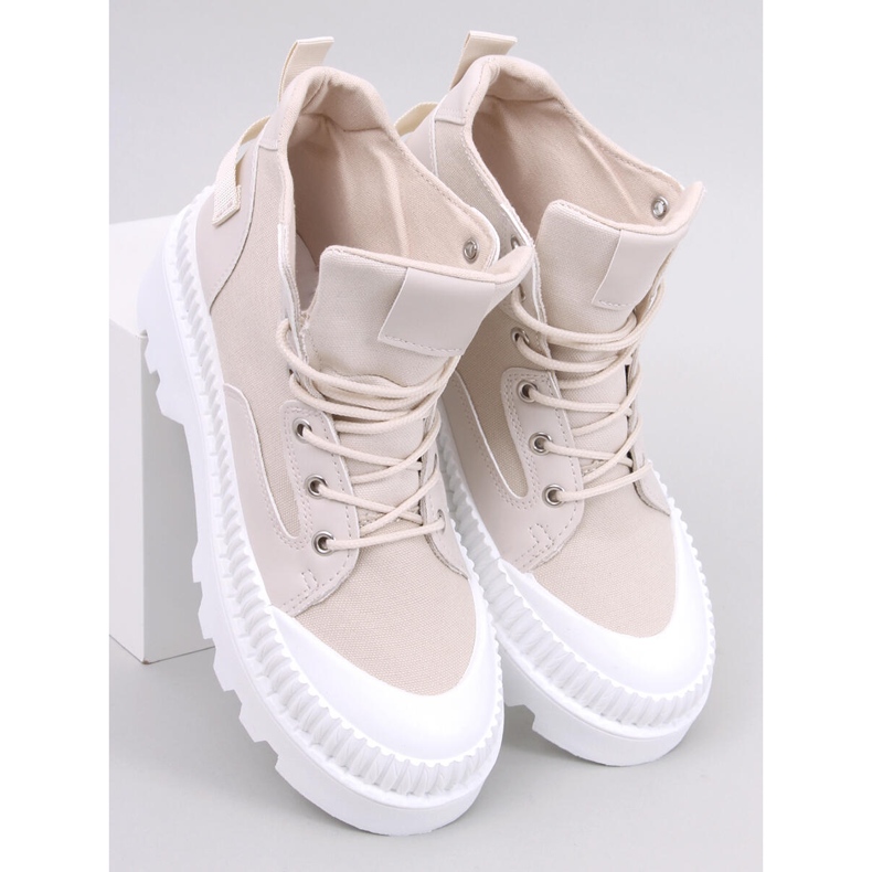 Tinli Beige high-top sneakers 1