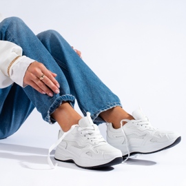 Shelovet vita sneakers med snörning för kvinnor 1