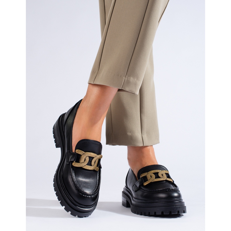 Svarta dammockasiner på en tjock Shelovet-plattform 1