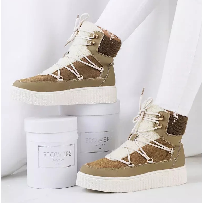 PA1 Gröna snökängor för kvinnor från Laursen beige brun kaki 2