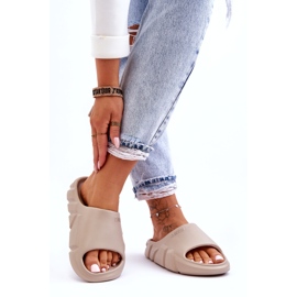 Lättviktiga Big Star Foam Tofflor för kvinnor LL274593 Beige 4