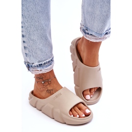 Lättviktiga Big Star Foam Tofflor för kvinnor LL274593 Beige 1