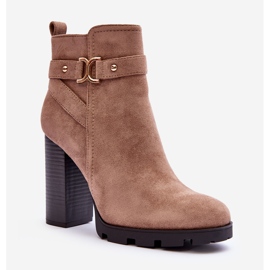 FB2 Liani Mocka Stövlar med hög klack Beige 1