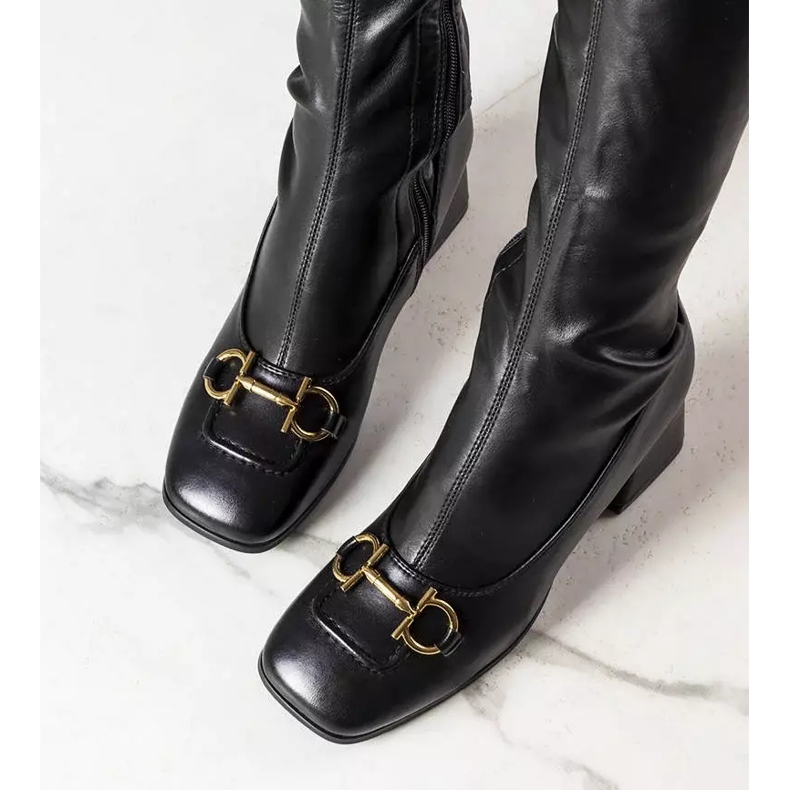 BM Svarta lårhöga stövlar från Marlion 2