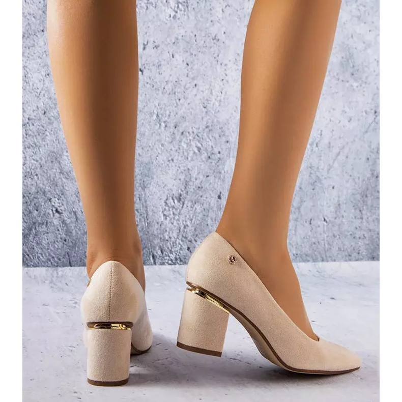 PA1 Beige eleganta pumps från Guérette 2
