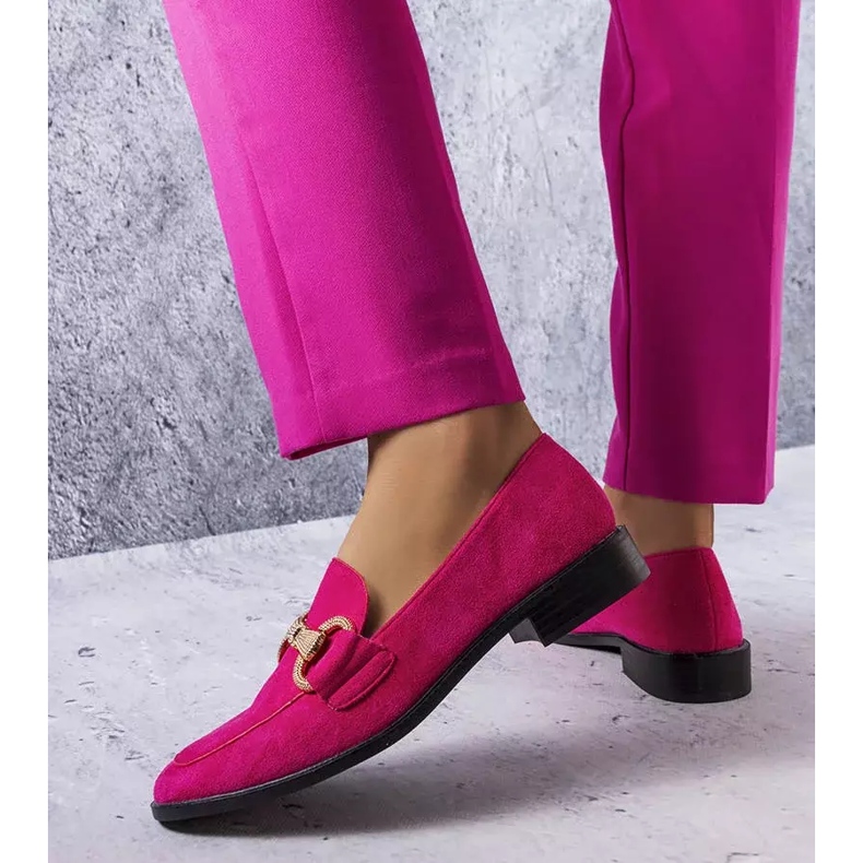 PA1 Fluet rosa loafers med gulddekoration 1