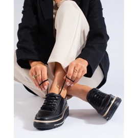 SHELOVET Shlovet-skor i svart läder för kvinnor 1