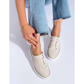 SHELOVET Damskor i beige läder på Shlovet-plattformen 1