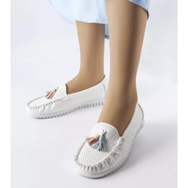 Maryville loafers i vitt läder 1