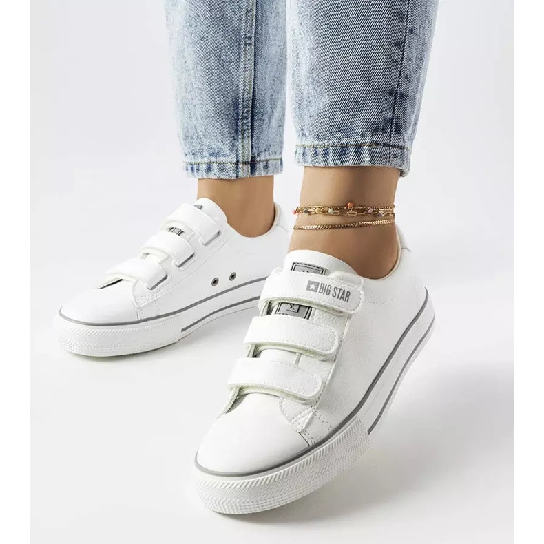 Vita sneakers med kardborreband Big Star LL274A205 1