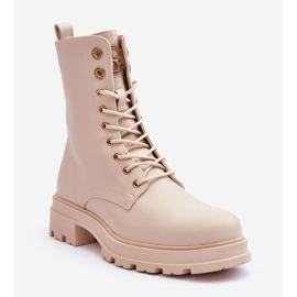 Vinceza Arbetarstövlar med dekoration Beige Yemannis 1