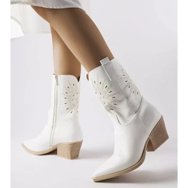 Leopardi vita cowboystövlar med utsmyckade ovandelar 1