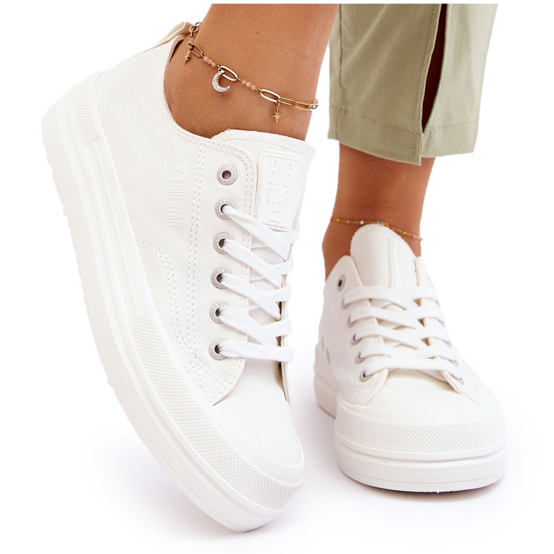 Big Star Low Sneakers med snörning LL274968 Vit 4