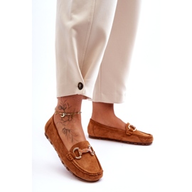 Super Mode Loafers i mocka för kvinnor med dekoration Brun Dionira 4