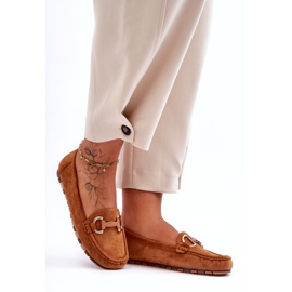 Super Mode Loafers i mocka för kvinnor med dekoration Brun Dionira 3