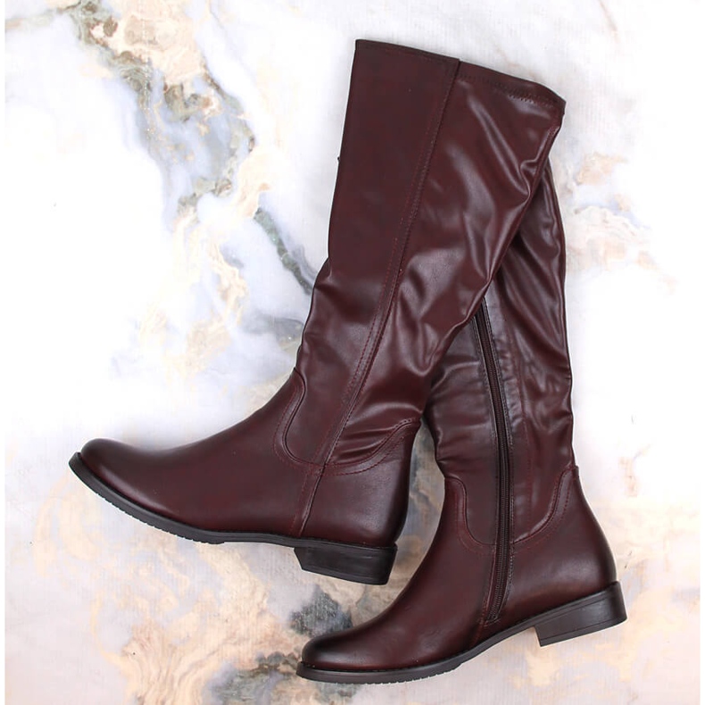 M. DASZYŃSKI Damkängor med platt, uppvärmd vinröd M.Daszyński SA62-69 1