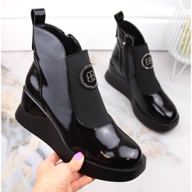 Damlackade kilstövlar D&amp;A S.Barski Premium Collection MR870-22 svart 1