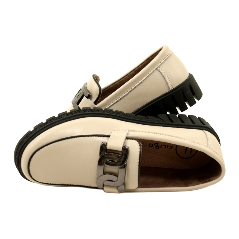 Snygga läderskor för dam Filippo DP4728/23 BE beige 4