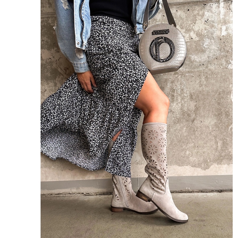 Olivier Kvinnors ljusgrå genomskinliga stövlar 2