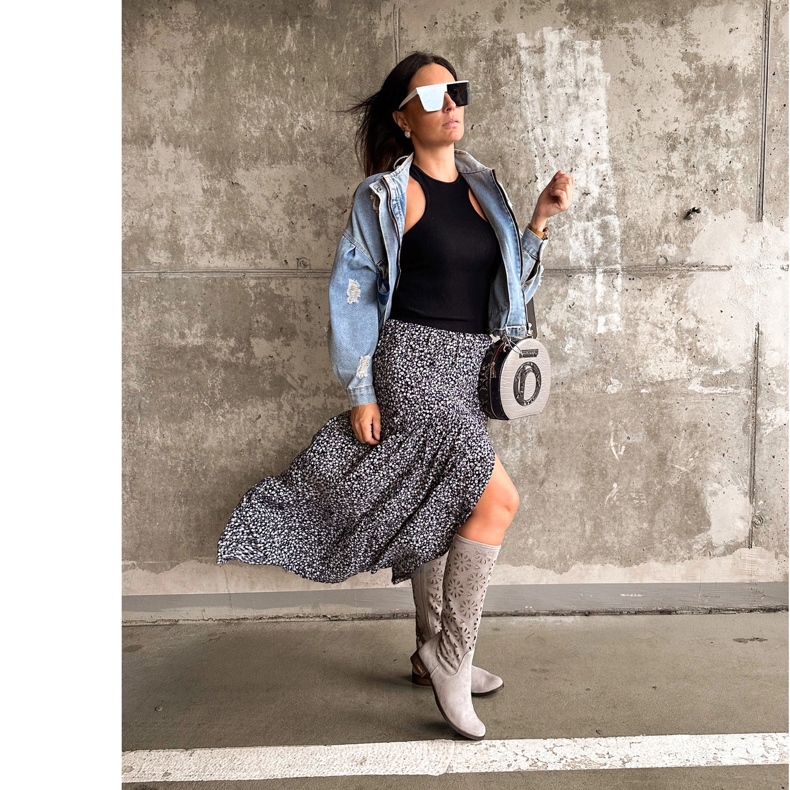 Olivier Kvinnors ljusgrå genomskinliga stövlar 1