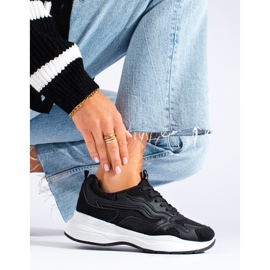 Shelovet svarta sneakers med snörning för kvinnor 1