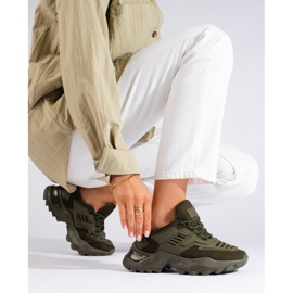 Mörkgröna Shelovet sneakers för kvinnor 1