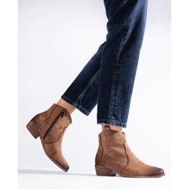 W. Potocki Potocki camel låga cowboystövlar i mocka brun 1