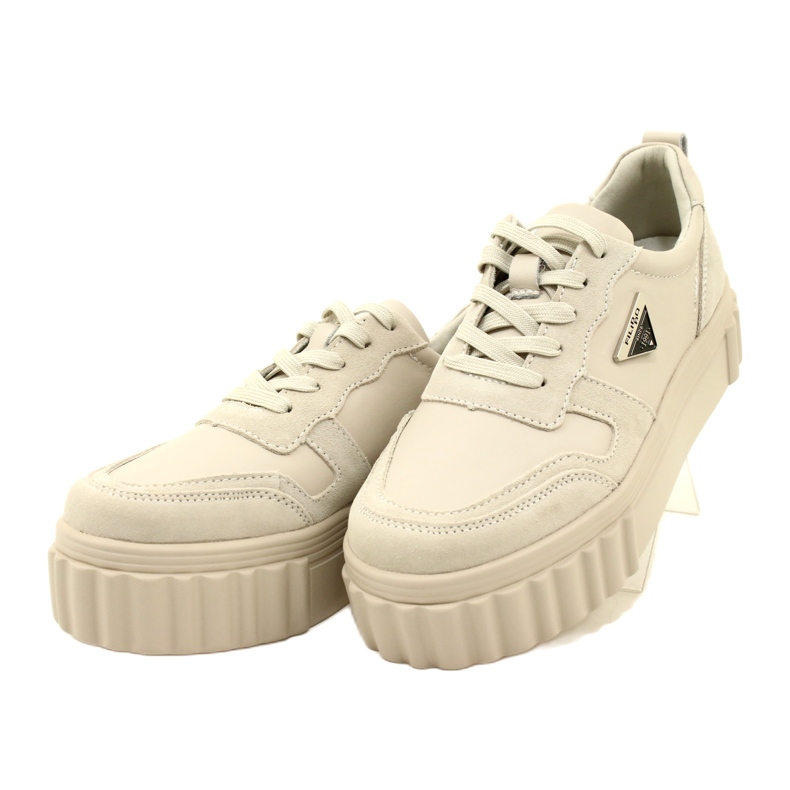 Beige läder Creepers Filippo DP4913/23 BE beige 2