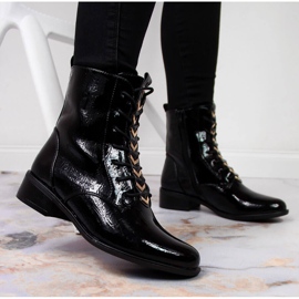 Damstövlar isolerade lackade svarta Jezzi ASA62-91 2