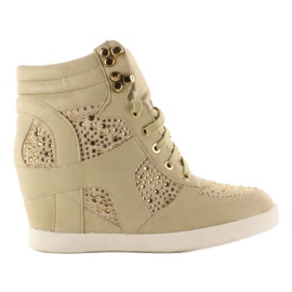Sneakers med krokar 8073 beige 1