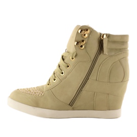 Sneakers med krokar 8073 beige 2