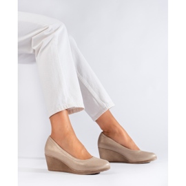 Shelovet dampumps med kilklack med glitter gyllene 1