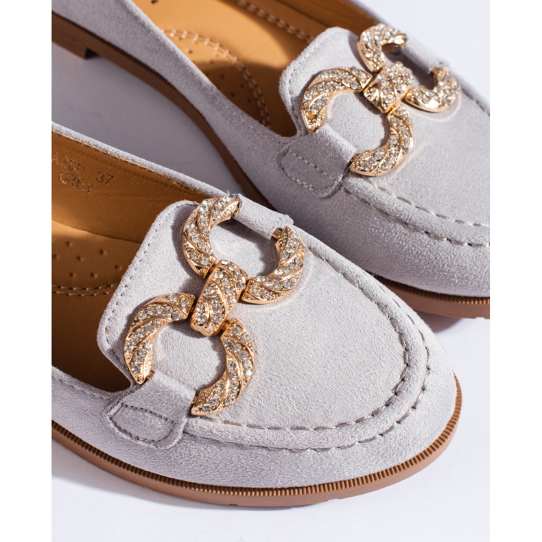 SHELOVET Grå mocka loafers för kvinnor Shelovvet 2