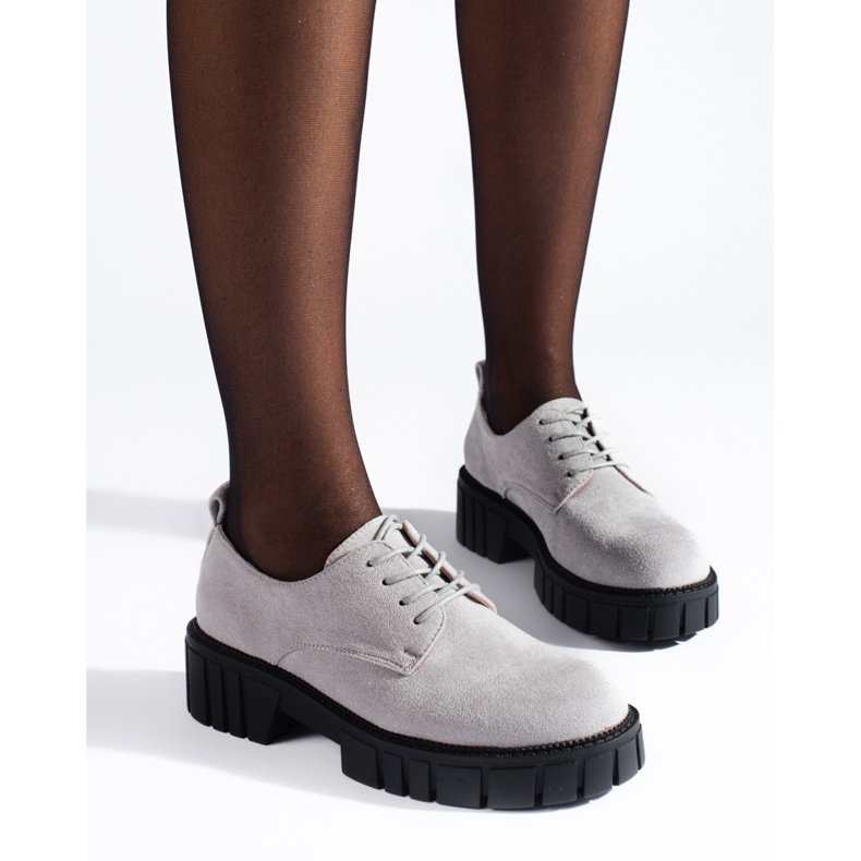 Damskor med snörning i mocka Shelovet svart 2