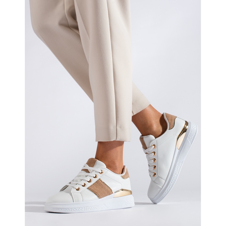 Vita och beige damsportskor Shelovet sneakers 2