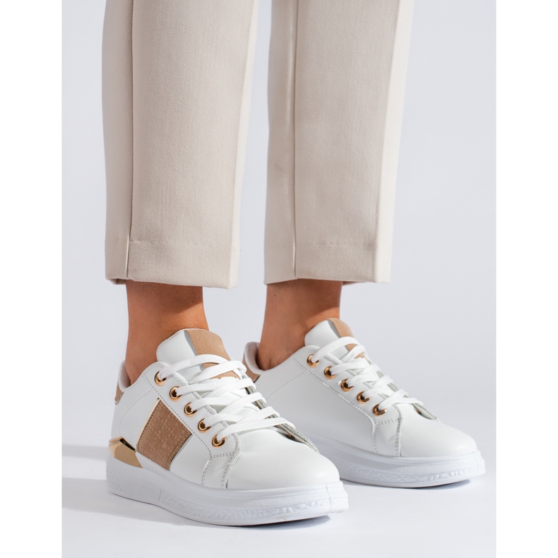Vita och beige damsportskor Shelovet sneakers 1
