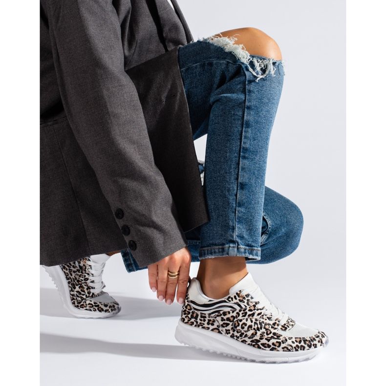 Shelovet leopardmönstrade sneakers för kvinnor svart 1