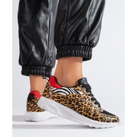 Shelovet leopardmönstrade sneakers för kvinnor beige 2