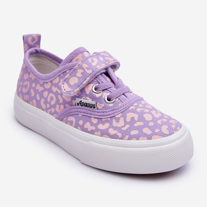 PA1 Mönstrade kardborrband för barnsneakers Lila Talirena purpur 1