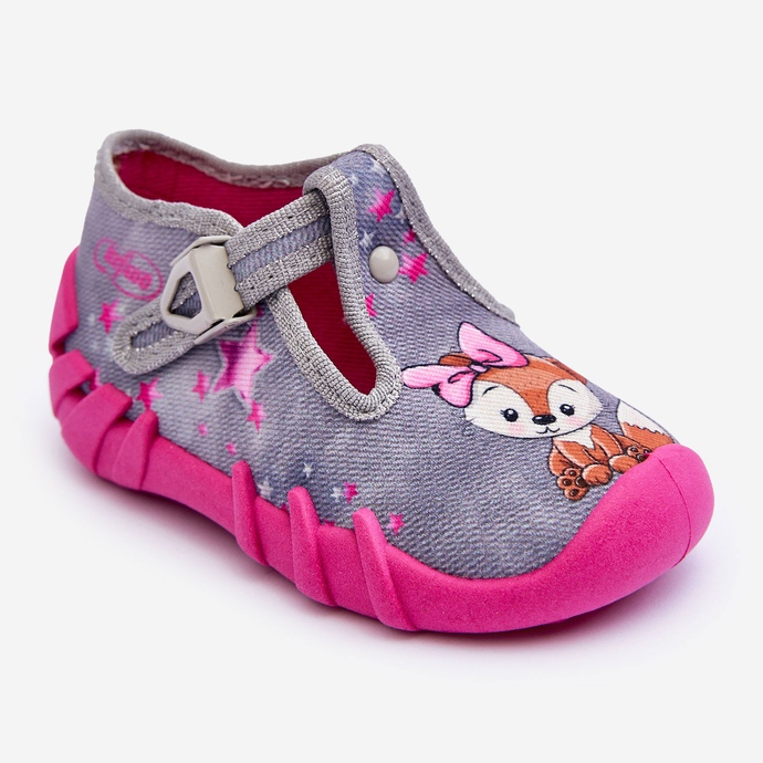 BEFADO S.A. Befado Squirrels Slippers Skor 110P467 Grå och Rosa 1