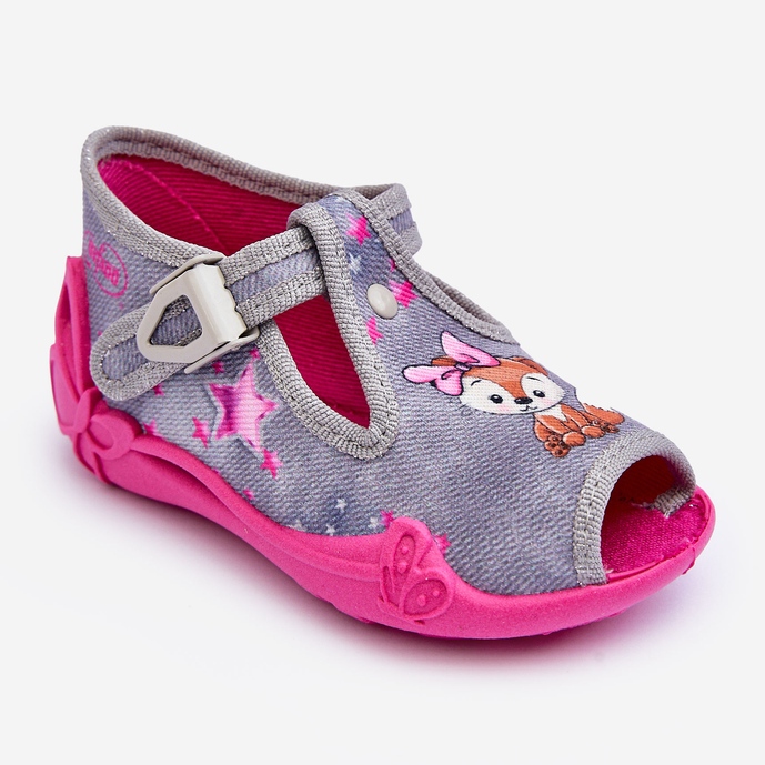 BEFADO S.A. Befado Squirrel Slippers Sandaler 213P137 Grå och Rosa 1