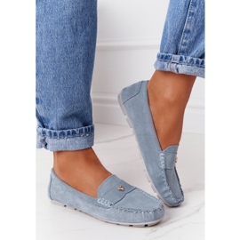 S.Barski Dam mocka loafers S. Barski blå 4